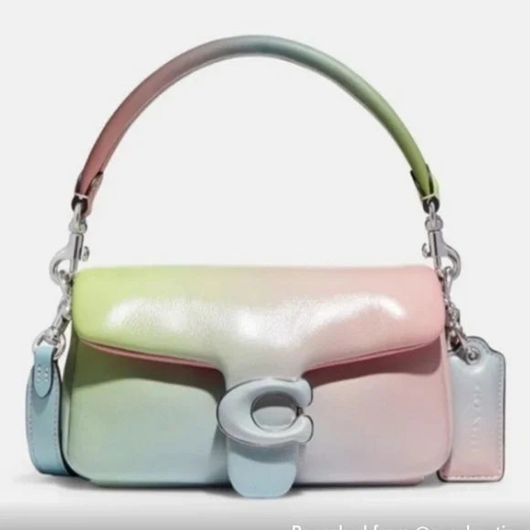 NWT! Coach Pillow Ombré Pale Pistachio multi Tabby 18 shoulder handbag Leather - Picture 1 of 8